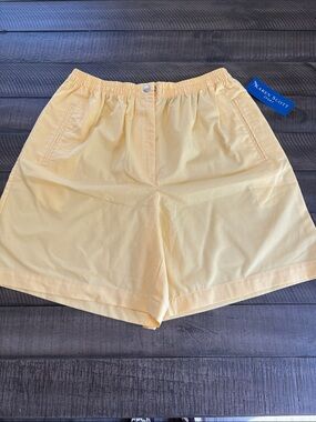 Karen Scott Light Yellow Elastic-Waist Bermuda Shorts